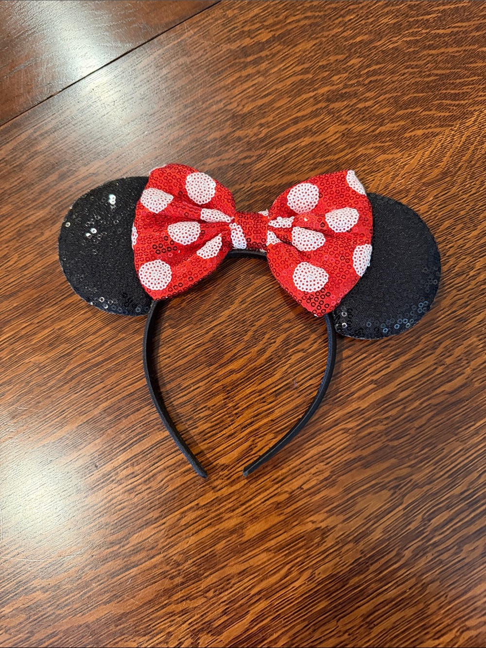 Kids Red Polka Dot Bow Minnie Ear Headband new